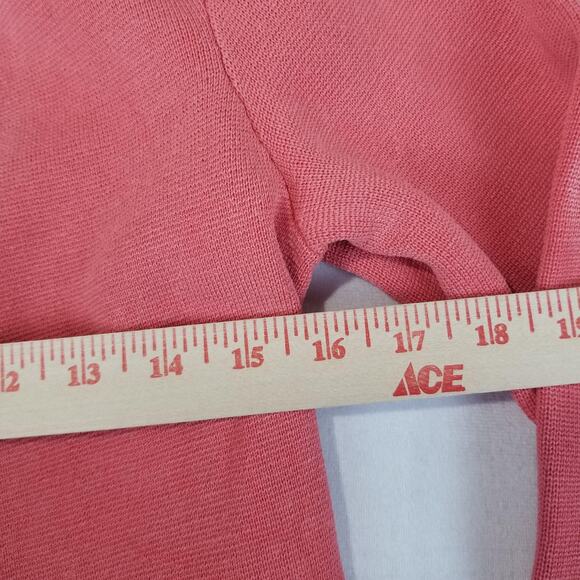 Eileen Fisher Cardigan Womens Small Coral Silk Organic Cotton Interlock Knit - Picture 7 of 9